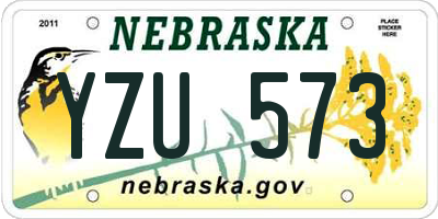 NE license plate YZU573