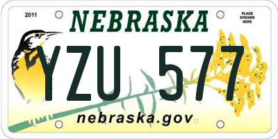 NE license plate YZU577