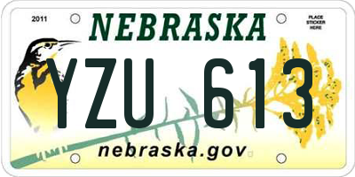 NE license plate YZU613