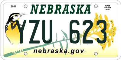 NE license plate YZU623