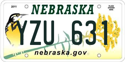 NE license plate YZU631