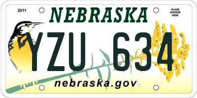 NE license plate YZU634