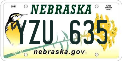 NE license plate YZU635