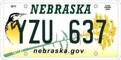 NE license plate YZU637