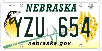 NE license plate YZU654