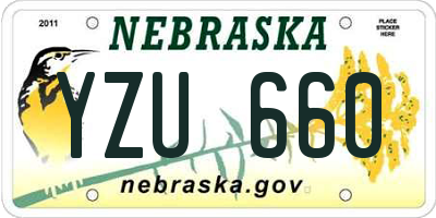 NE license plate YZU660