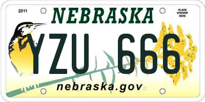 NE license plate YZU666