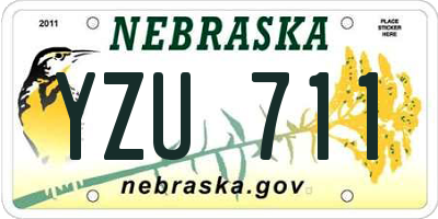 NE license plate YZU711