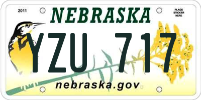 NE license plate YZU717