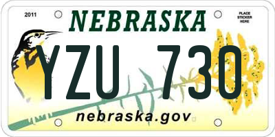 NE license plate YZU730