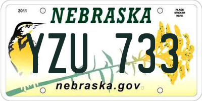 NE license plate YZU733