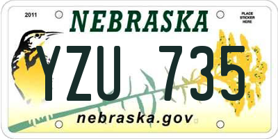 NE license plate YZU735