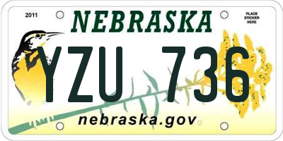 NE license plate YZU736