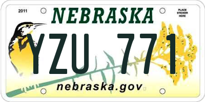 NE license plate YZU771