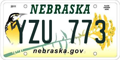 NE license plate YZU773