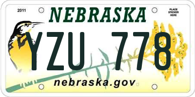 NE license plate YZU778