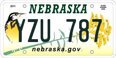 NE license plate YZU787
