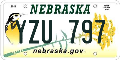 NE license plate YZU797