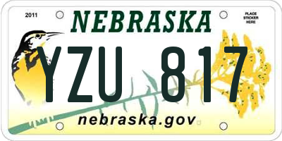 NE license plate YZU817