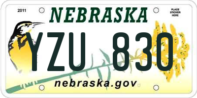 NE license plate YZU830