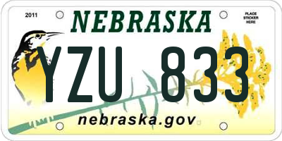 NE license plate YZU833