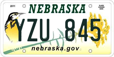 NE license plate YZU845