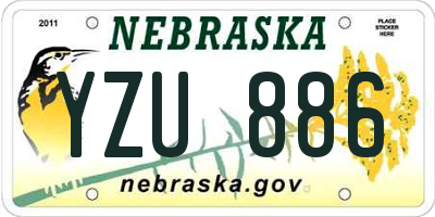 NE license plate YZU886