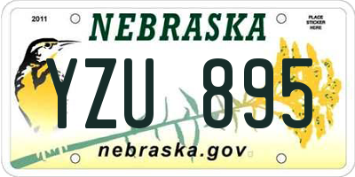 NE license plate YZU895