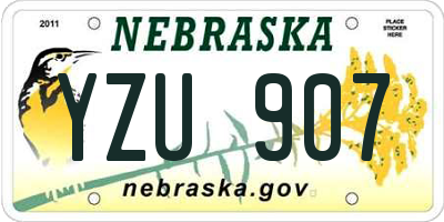 NE license plate YZU907