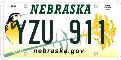 NE license plate YZU911