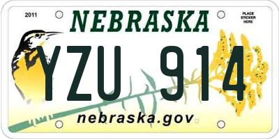 NE license plate YZU914
