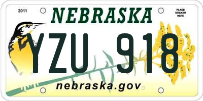 NE license plate YZU918