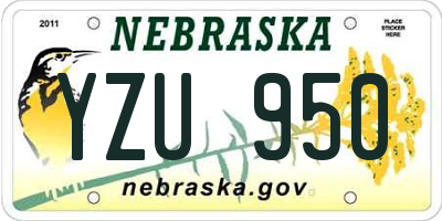 NE license plate YZU950