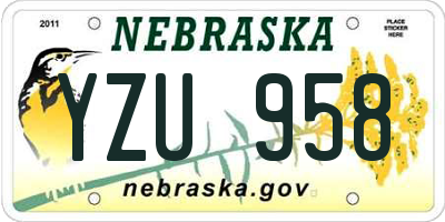NE license plate YZU958