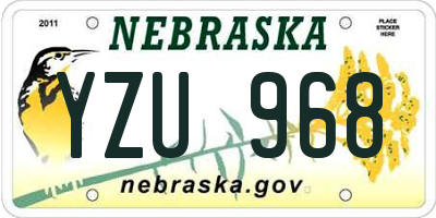 NE license plate YZU968
