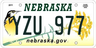 NE license plate YZU977