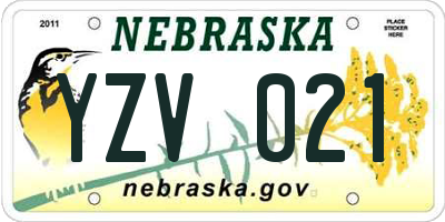 NE license plate YZV021