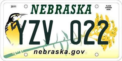 NE license plate YZV022