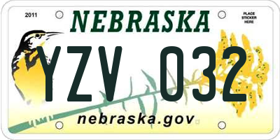 NE license plate YZV032
