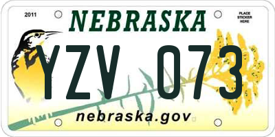 NE license plate YZV073