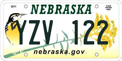 NE license plate YZV122