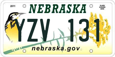 NE license plate YZV131