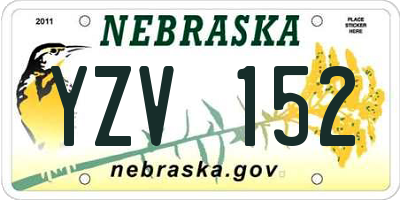 NE license plate YZV152