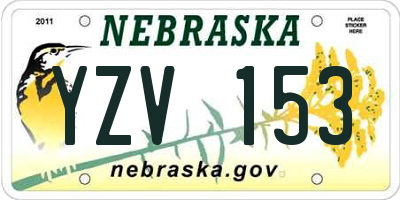 NE license plate YZV153