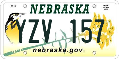NE license plate YZV157