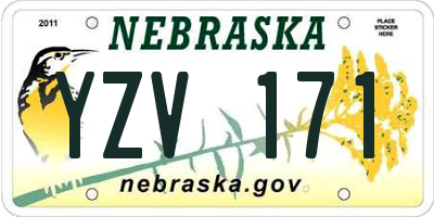 NE license plate YZV171