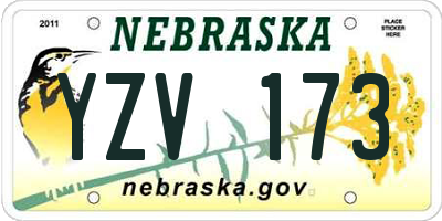 NE license plate YZV173