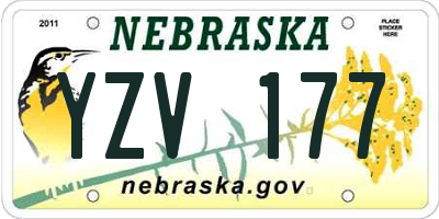NE license plate YZV177