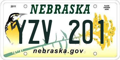 NE license plate YZV201