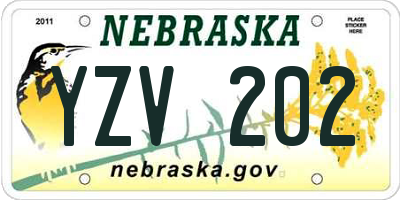 NE license plate YZV202